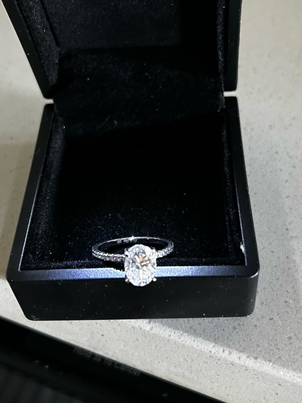 14K White Gold 2ct Moissanite Engagement Ring size 7.0